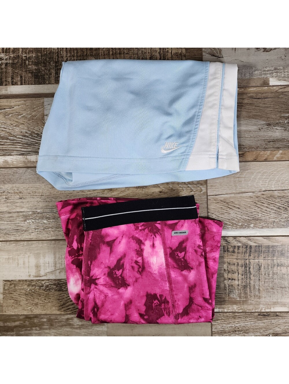 Nike Womens Dri-Fit Shorts Light Blue RN#56323 & Danskin Now Pink Shorts Size L